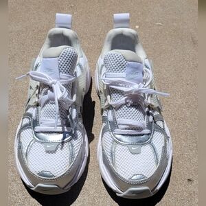 Nike White and Silver Athletic Shoes